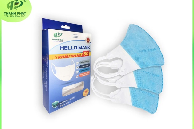 KHẨU TRANG CHO EM BÉ 8D HELLO MASK ( 6-15 Tuổi - 10 Cái/Hộp )